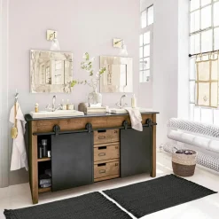 LOBERON Badematte 2er Set Faelwyn schwarz Discount
