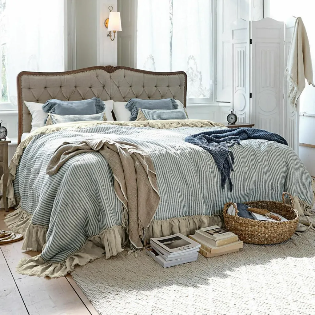 LOBERON Bett Declaire leinen/braun Clearance