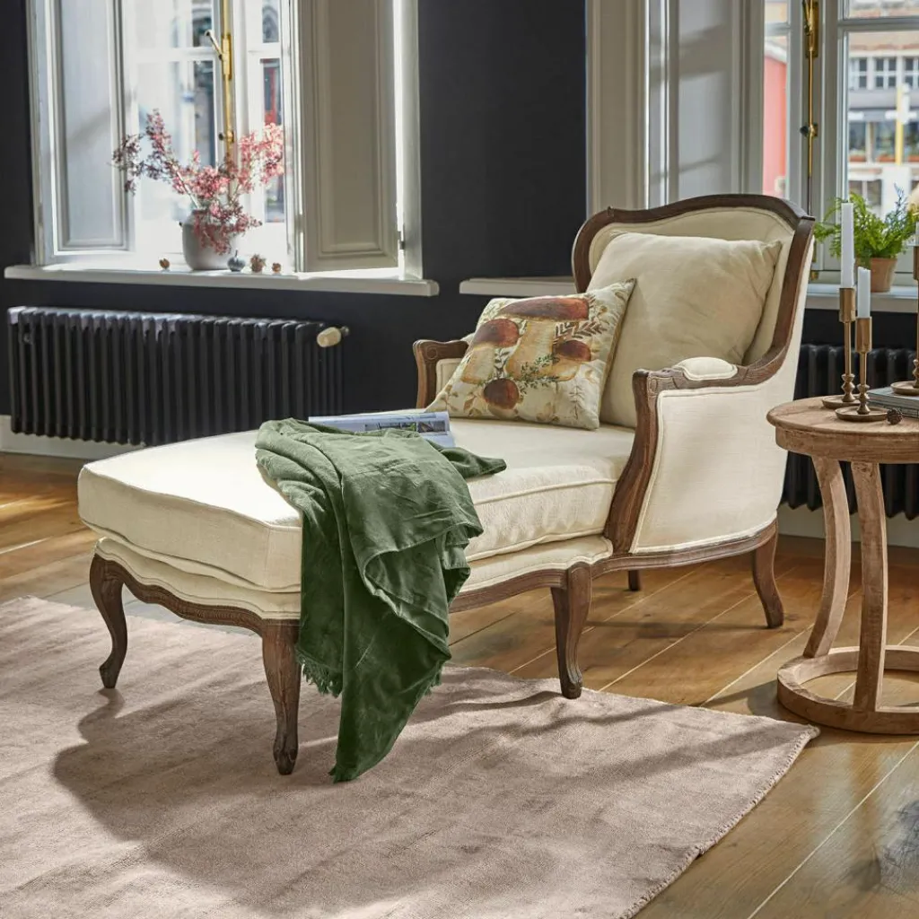 LOBERON Chaiselongue Muel creme/braun Outlet