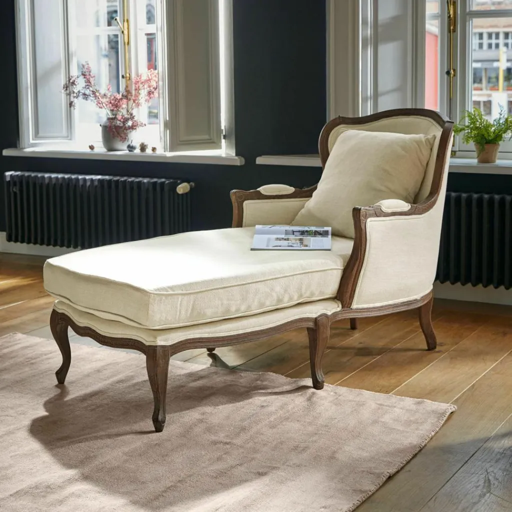 LOBERON Chaiselongue Muel creme/braun Outlet