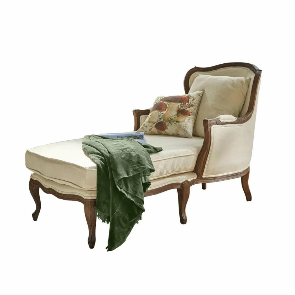 LOBERON Chaiselongue Muel creme/braun Outlet