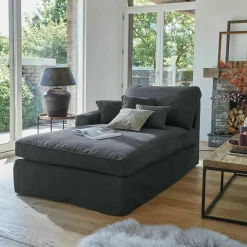 LOBERON Chaiselongue Seaford dunkelgrau Outlet