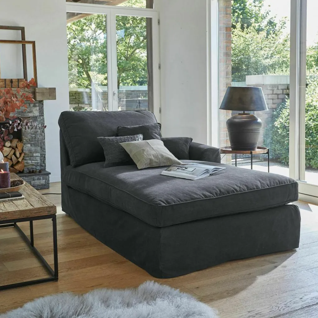 LOBERON Chaiselongue Seaford dunkelgrau
