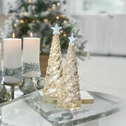 LOBERON Deko-Baum 2er Set Glitter