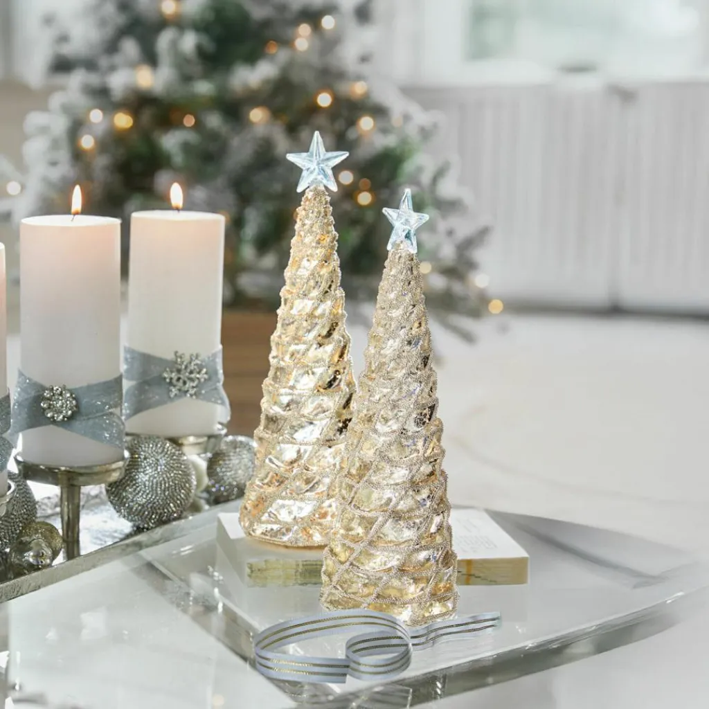 LOBERON Deko-Baum 2er Set Glitter