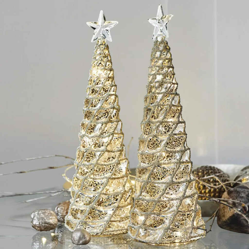 LOBERON Deko-Baum 2er Set Glitter