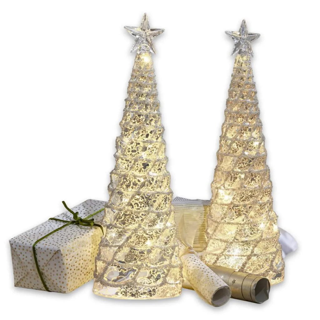 LOBERON Deko-Baum 2er Set Glitter
