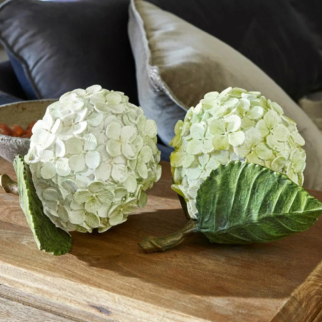 LOBERON Dekoblume 2er Set Hortensie grün/weiß Online