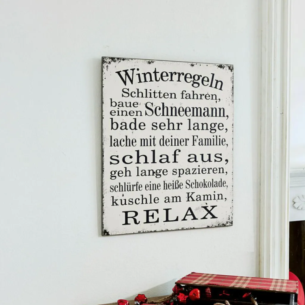 LOBERON Dekoboard Winterregeln Hot