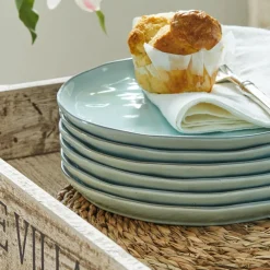 LOBERON Dessertteller 6er Set Biarré türkis New
