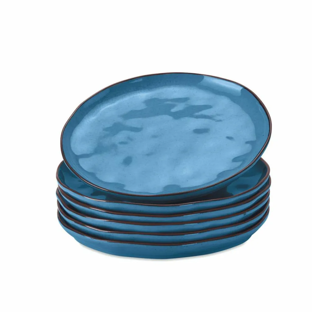 LOBERON Dessertteller 6er Set Biarré blau Clearance