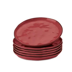 LOBERON Dessertteller 6er Set Biarré rot Clearance