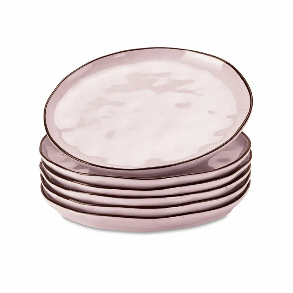 LOBERON Dessertteller 6er Set Biarré rosa New