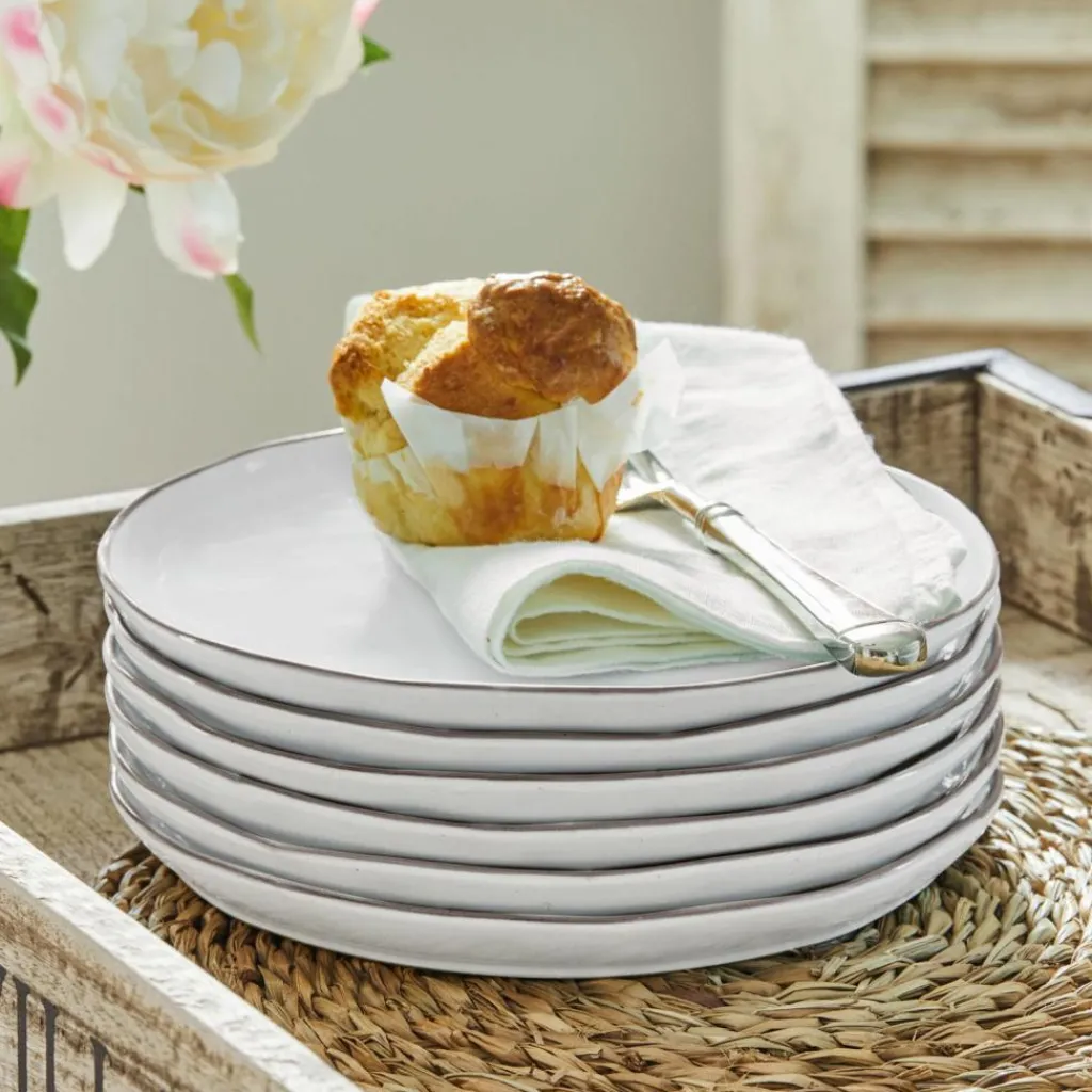 LOBERON Dessertteller 6er Set Biarré weiß Online