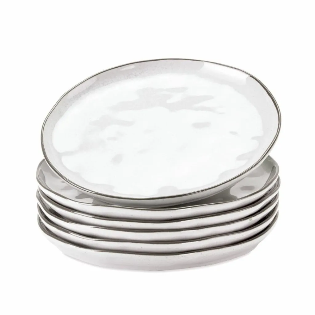 LOBERON Dessertteller 6er Set Biarré weiß Online