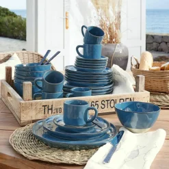 LOBERON Geschirr 30er Set Biarré blau Discount