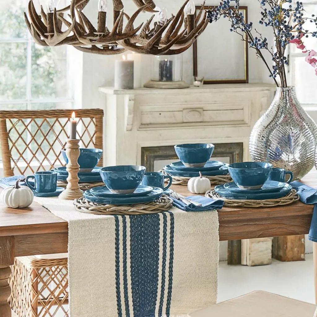 LOBERON Geschirr 30er Set Biarré blau Discount