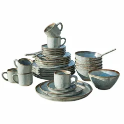 LOBERON Geschirr 30er Set Biarré türkis/braun Sale