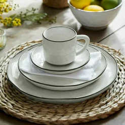LOBERON Geschirr 30er Set Biarré weiß New
