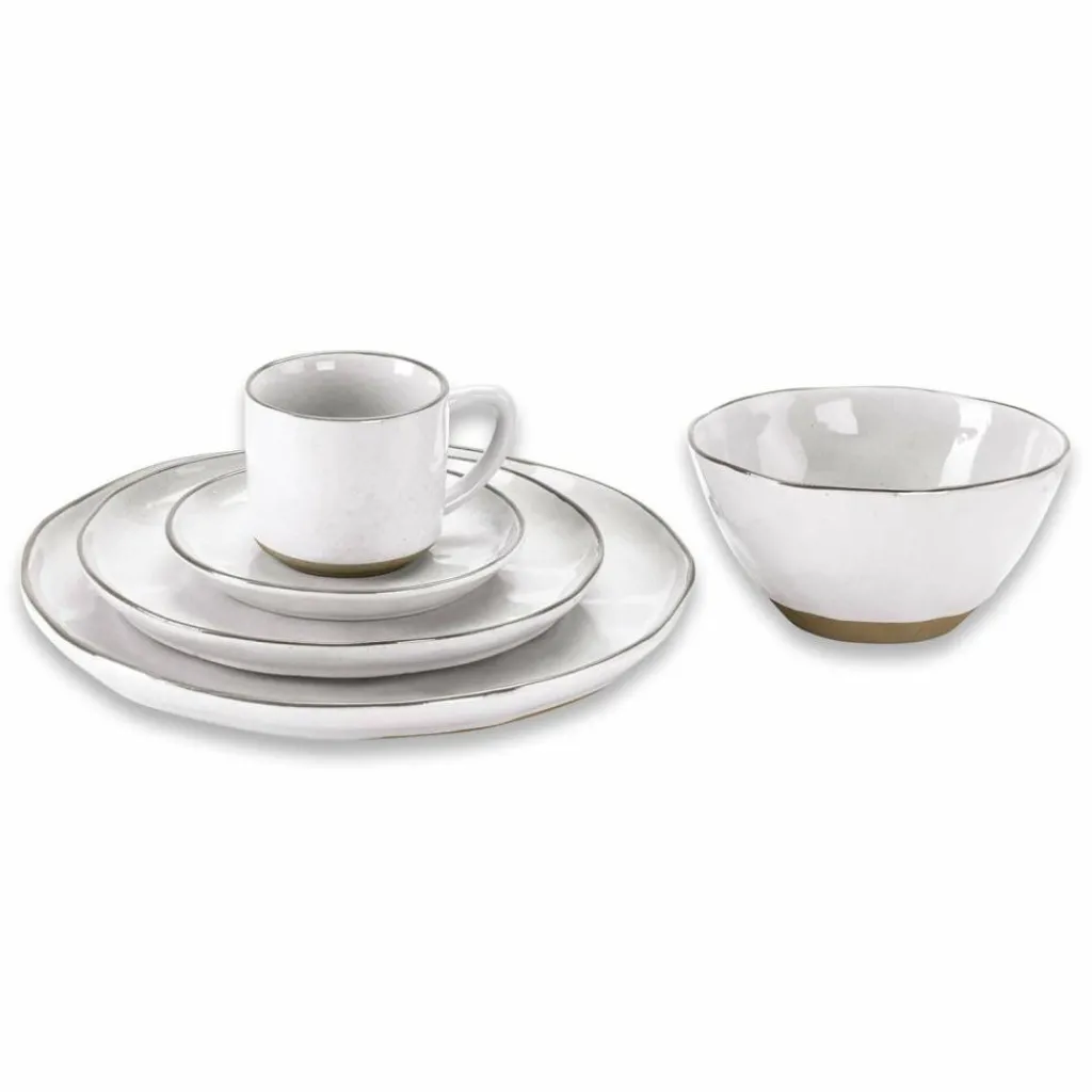 LOBERON Geschirr 30er Set Biarré weiß New
