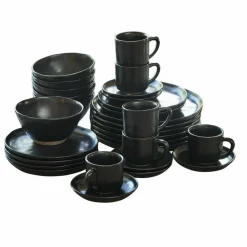 LOBERON Geschirr 30er Set Biarré schwarz Hot