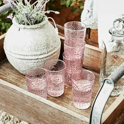 LOBERON Glas 6er Set Fleury rosa