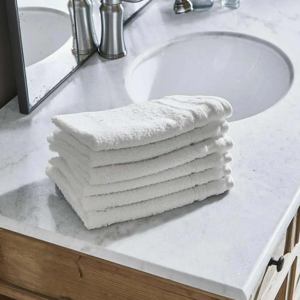 LOBERON Gästehandtuch 6er Set Bourogne weiß Discount