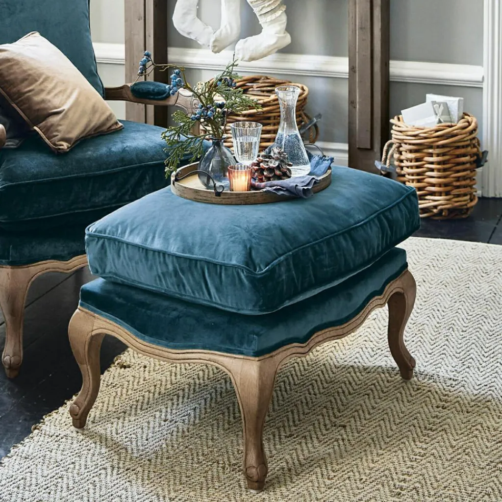 LOBERON Hocker Corlay blau/braun Clearance