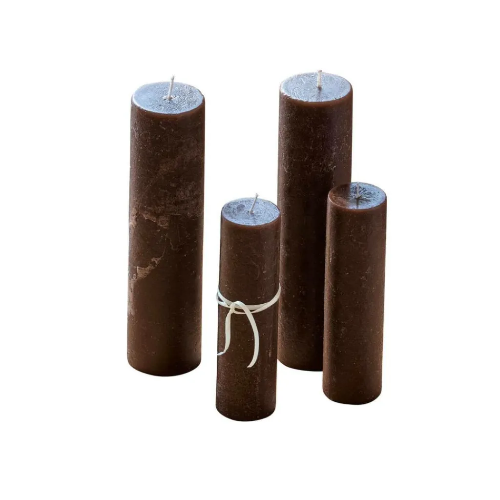 LOBERON Kerze 4er Set Avinal dunkelbraun Sale