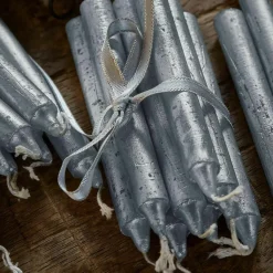 LOBERON Kerze 12er Set Bauceau silber