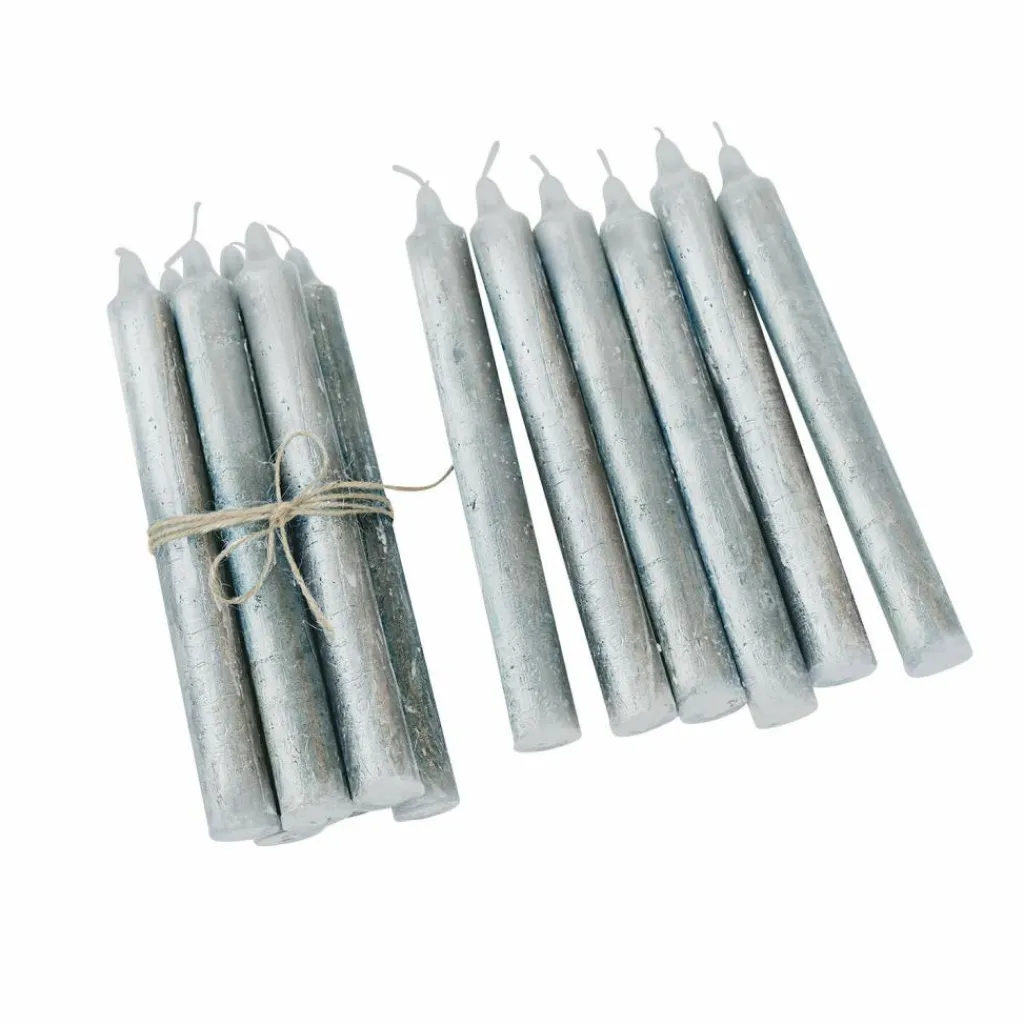 LOBERON Kerze 12er Set Bauceau silber