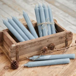 LOBERON Kerze 12er Set Bauceau graublau Clearance