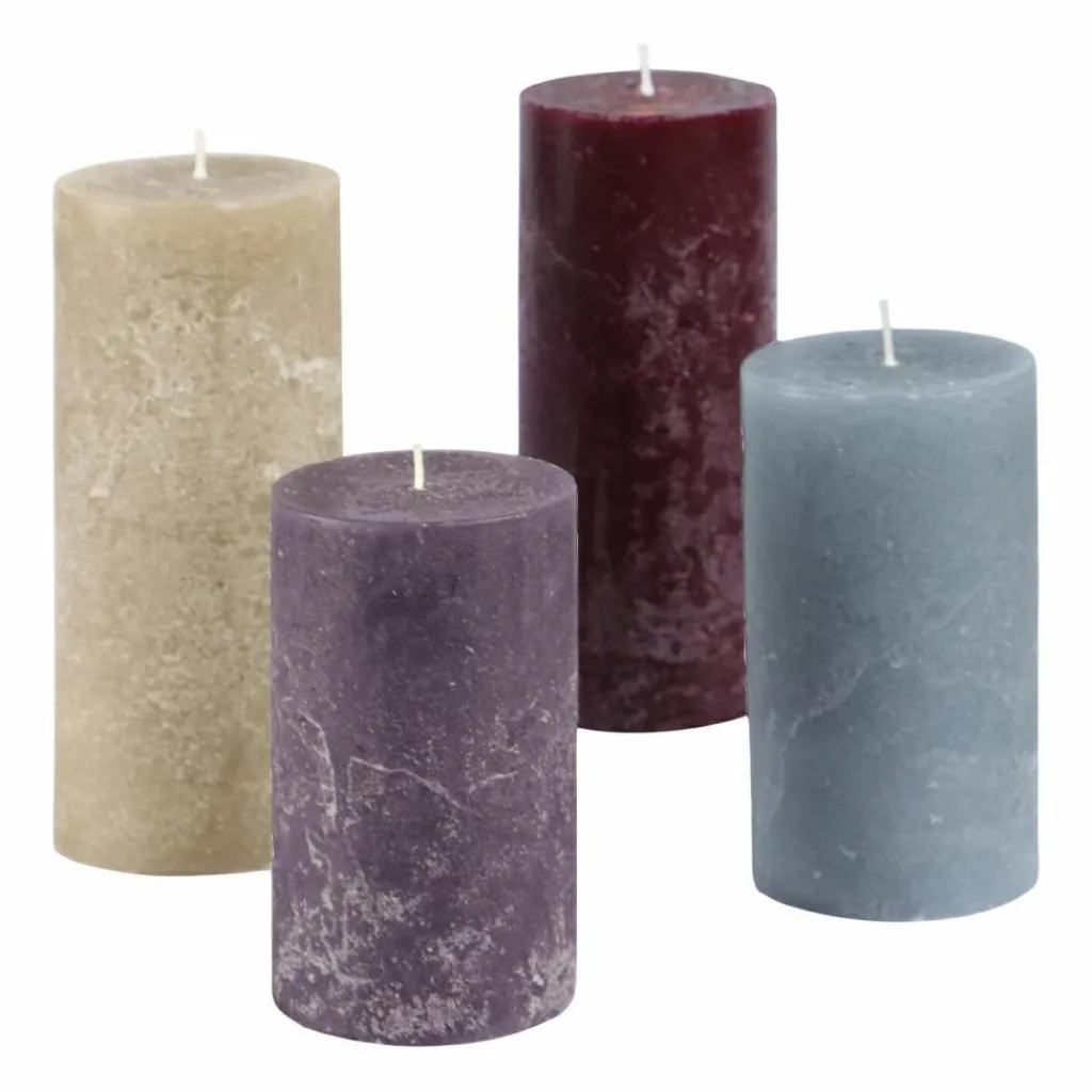 LOBERON Kerze 4er Set Berekua grau/taupe/lila Discount