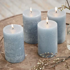 LOBERON Kerze 4er Set Braga graublau Sale