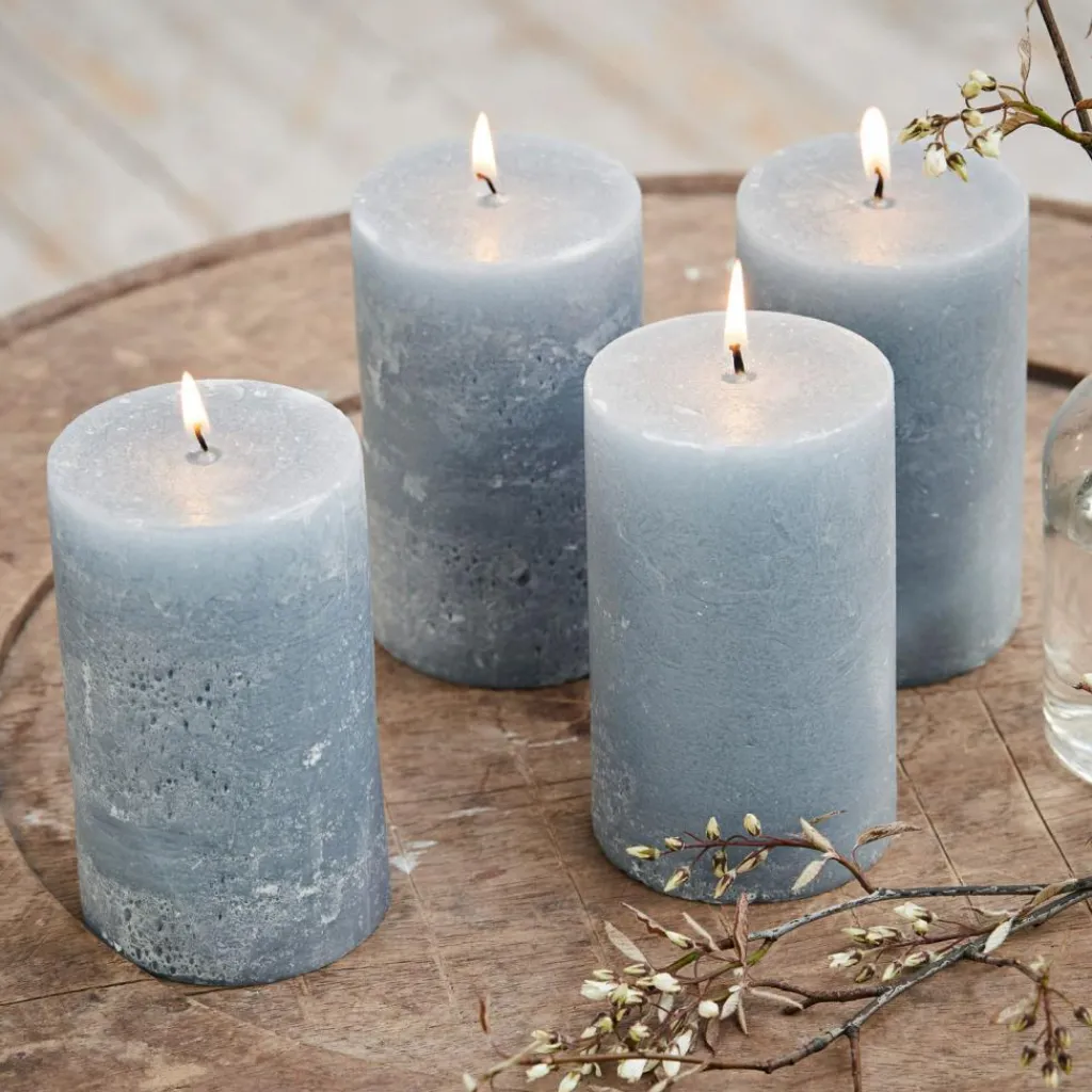 LOBERON Kerze 4er Set Braga graublau Sale