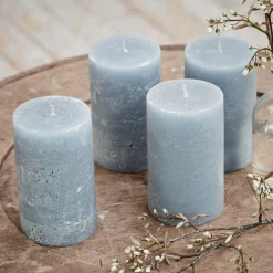 LOBERON Kerze 4er Set Braga graublau Sale