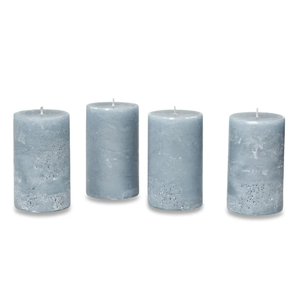 LOBERON Kerze 4er Set Braga graublau Sale