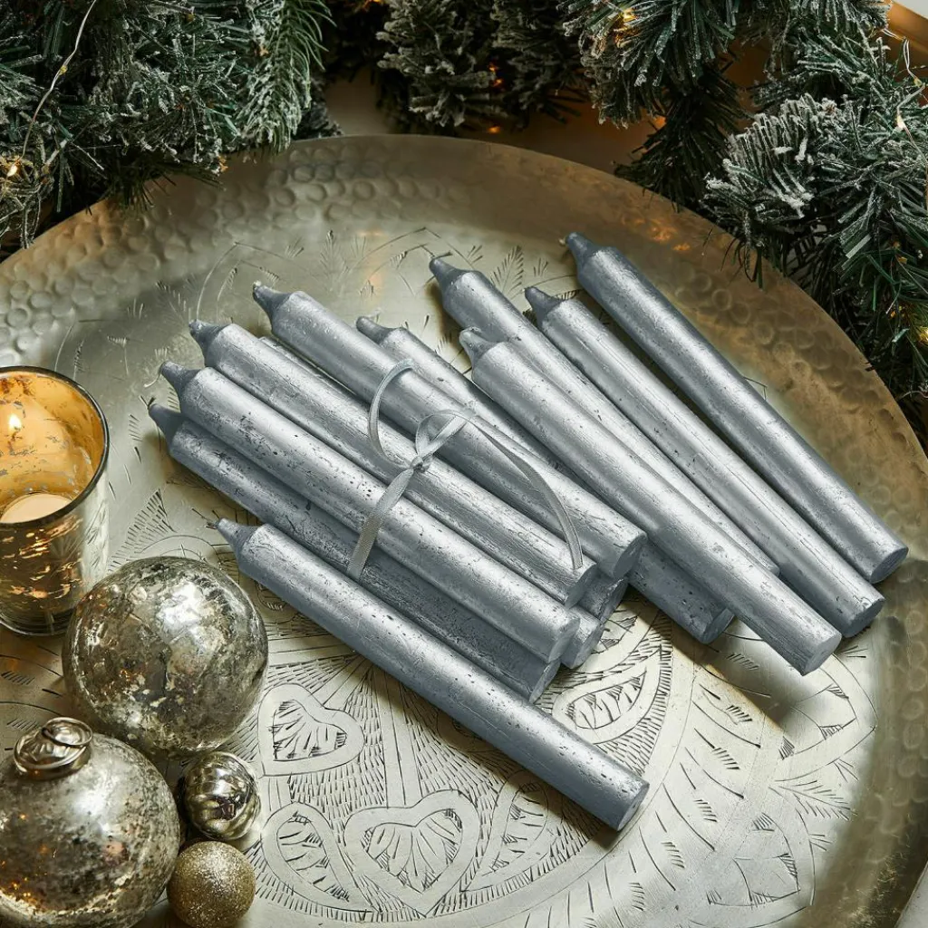 LOBERON Kerze 20er Set Lysarion silber Discount
