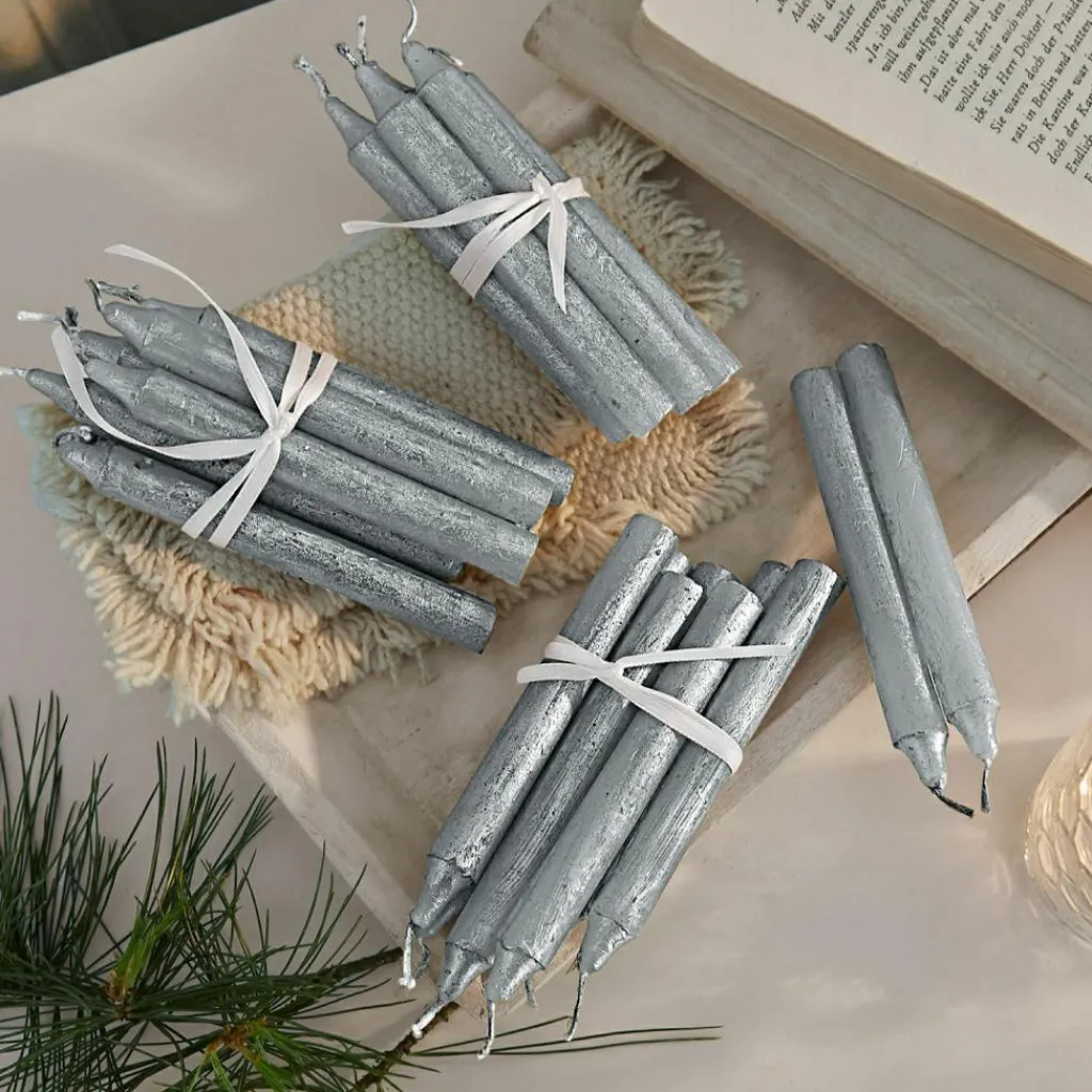 LOBERON Kerze 20er Set Noufa silber Best