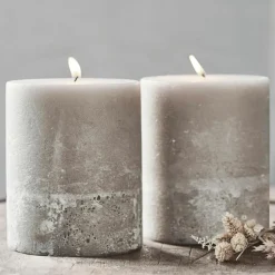 LOBERON Kerze 2er Set Oviedo taupe Outlet