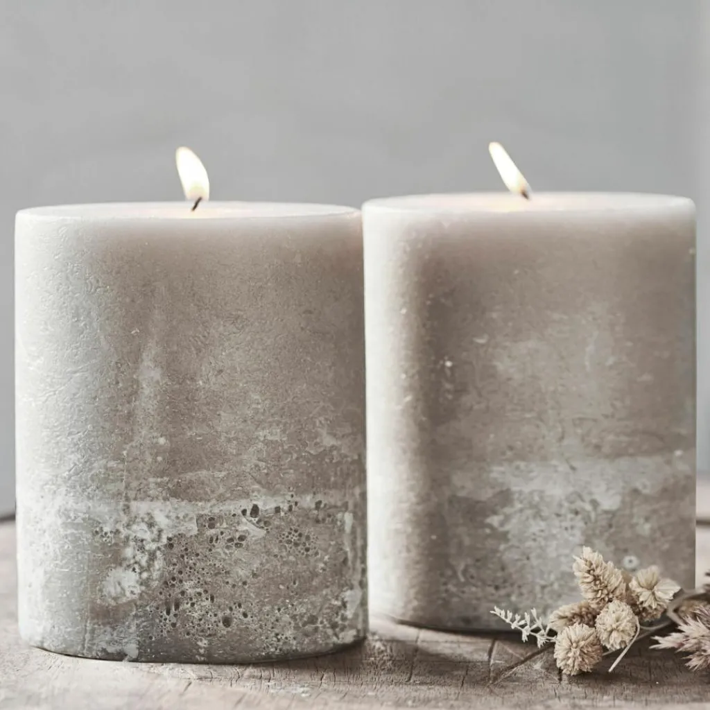 LOBERON Kerze 2er Set Oviedo taupe Outlet