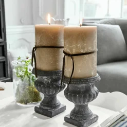LOBERON Kerze 2er Set Oviedo taupe Outlet