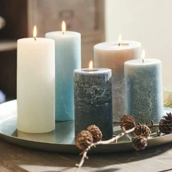 LOBERON Kerze 5er Set Panagra blau/grau