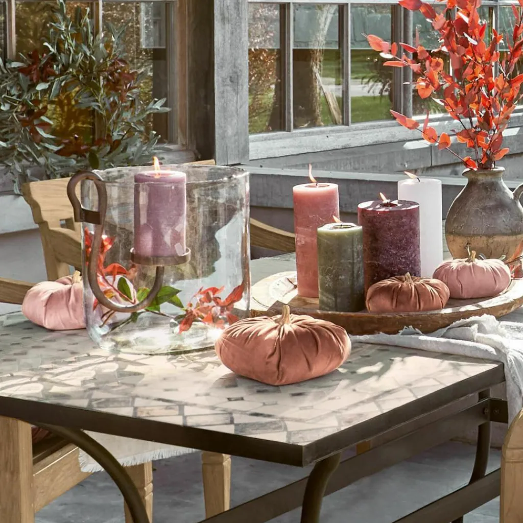 LOBERON Kerze 5er Set Panagra creme/rosa/grün Clearance
