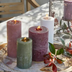 LOBERON Kerze 5er Set Panagra creme/rosa/grün Clearance
