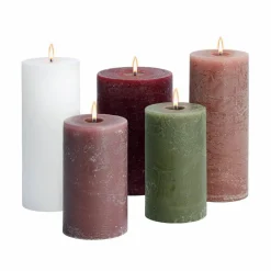 LOBERON Kerze 5er Set Panagra creme/rosa/grün Clearance