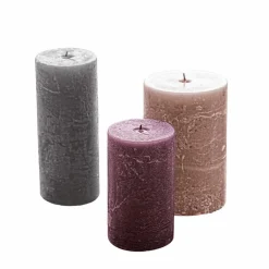 LOBERON Kerze 3er Set Pretin rosa/lila/grau Discount