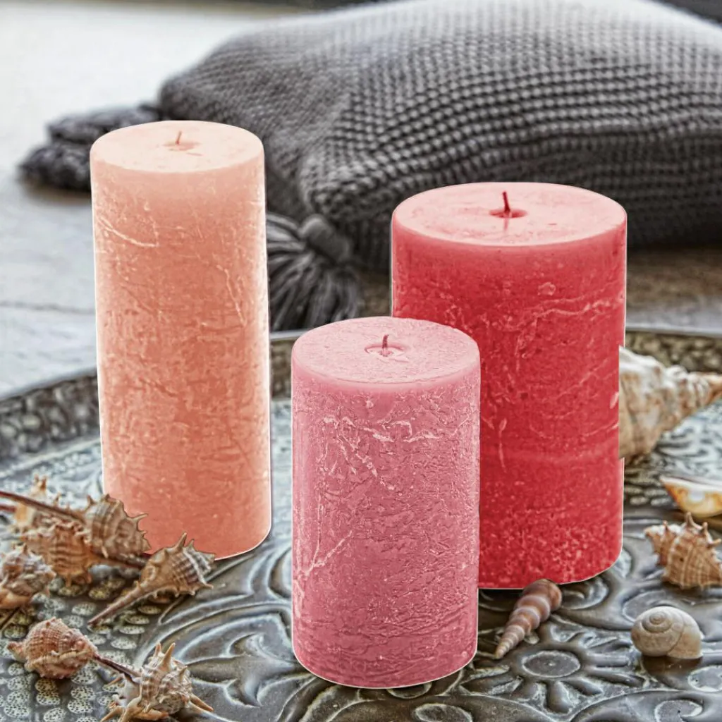 LOBERON Kerze 3er Set Pretin rosa