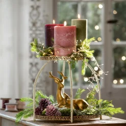 LOBERON Kerze 3er Set Salis rosa/grün Sale