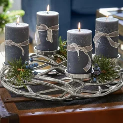 LOBERON Kerzenkranz Coldfield silber Online